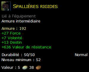 Spallières rigides