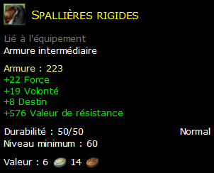 Spallières rigides