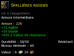 Spallières rigides