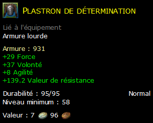 Plastron de détermination