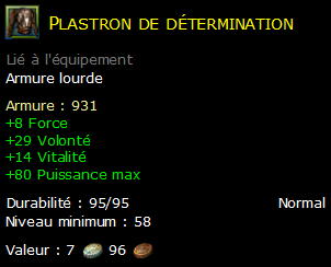 Plastron de détermination