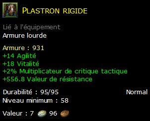 Plastron rigide