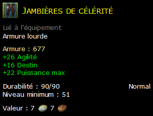 Jambières de célérité