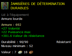 Jambières de détermination durables