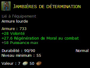 Jambières de détermination