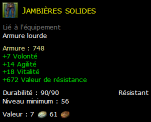 Jambières solides