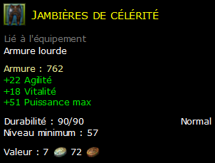 Jambières de célérité