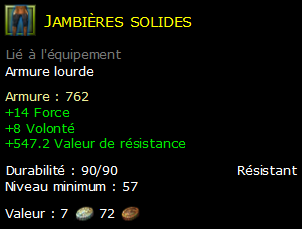 Jambières solides