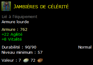 Jambières de célérité