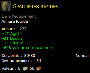 Spallières rigides