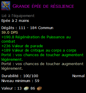 Grande épée de résilience