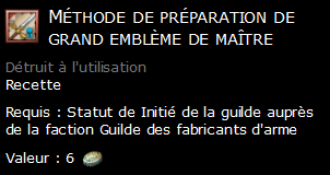 Méthode de préparation de grand emblème de maître