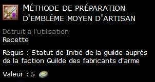 Méthode de préparation d'emblème moyen d'artisan