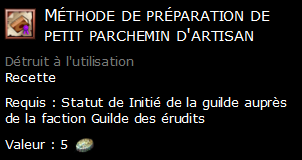 Méthode de préparation de petit parchemin d'artisan