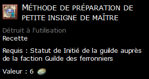 Méthode de préparation de petite insigne de maître