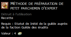 Méthode de préparation de petit parchemin d'expert