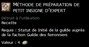 Méthode de préparation de petit insigne d'expert