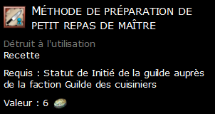 Méthode de préparation de petit repas de maître