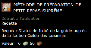 Méthode de préparation de petit repas suprême