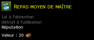 Repas moyen de maître