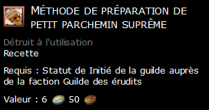 Méthode de préparation de petit parchemin suprême