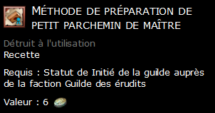 Méthode de préparation de petit parchemin de maître