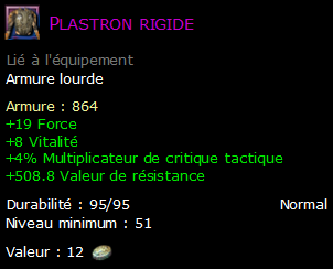 Plastron rigide