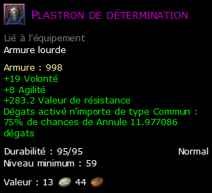 Plastron de détermination