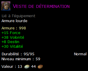 Veste de détermination