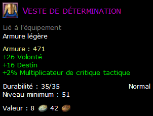 Veste de détermination