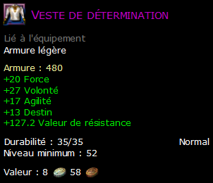 Veste de détermination