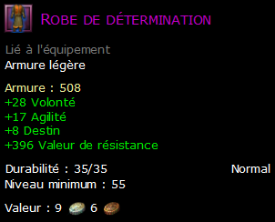 Robe de détermination