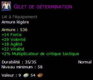 Gilet de détermination