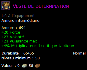 Veste de détermination