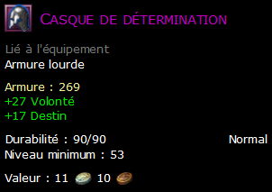 Casque de détermination