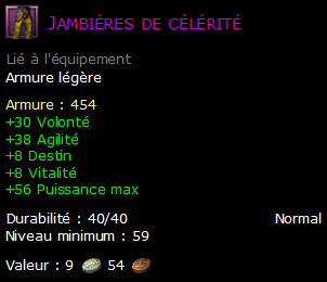 Jambières de célérité