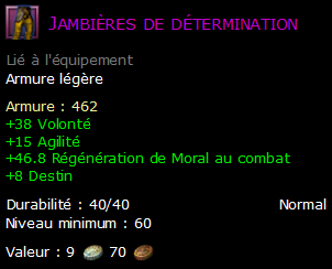Jambières de détermination