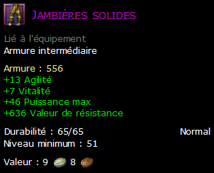 Jambières solides