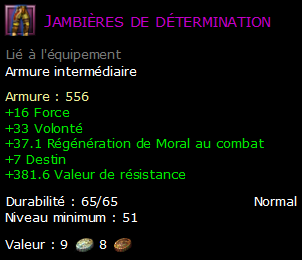 Jambières de détermination