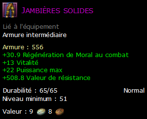 Jambières solides