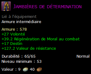 Jambières de détermination