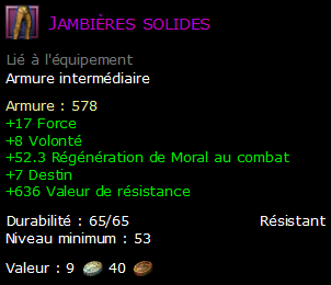 Jambières solides