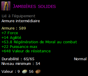 Jambières solides