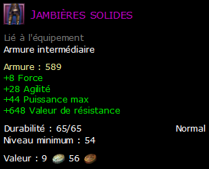 Jambières solides