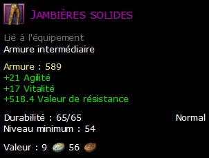 Jambières solides