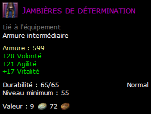 Jambières de détermination