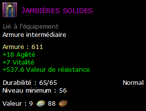 Jambières solides