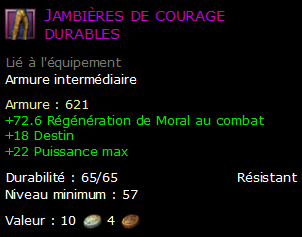 Jambières de courage durables