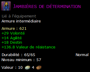 Jambières de détermination