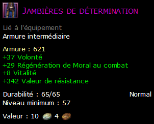 Jambières de détermination